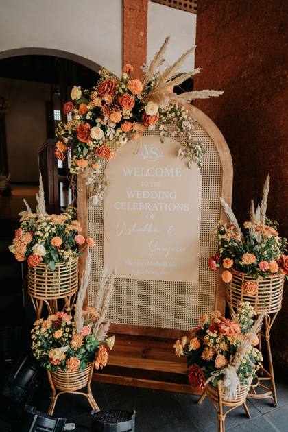 Signage and Floral detail — Wedding decor — Alila Diwa Goa